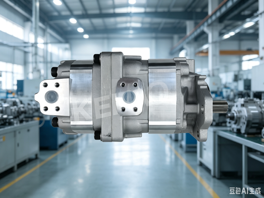 Qualité  KEHAO Gear Pump Komatsu Cast Iron and Aluminum alloy Hydraulic Oil Pump for Wheel Loaders Machinery Repair Parts Model 80+63 R 14T OEM ODM Factory Supply Usine