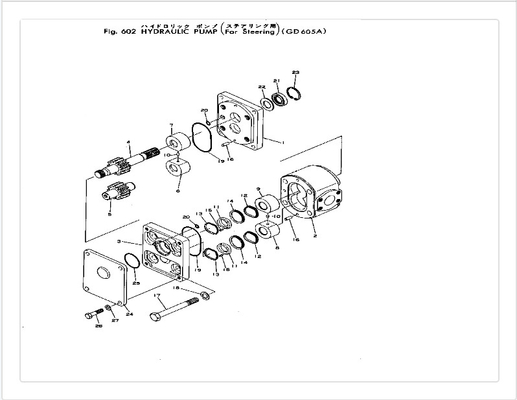 704-12-26120 pompe à engrenages de KOMATSU pour GD605A 6,5 kilogrammes