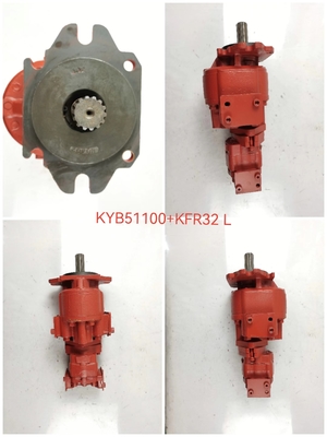 La pompe à engrenages hydrauliques KYB51100+KFR32L Komatsu GD605A GD655A WA100 WA100SS