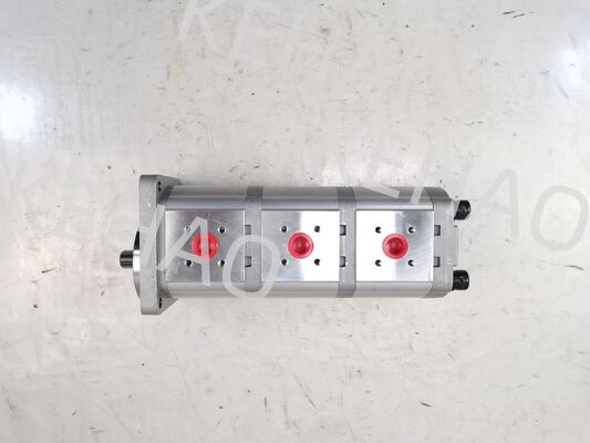 Pompe à engrenages hydraulique à 3 étages 307012-8160 (14+14+14) Haute qualité Matériaux en alliage de fer et d'aluminium Gamme pour machines de construction Fourniture d'usine de pièces de rechange hydrauliques