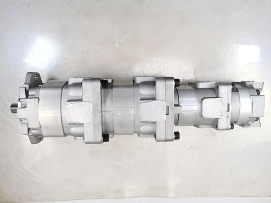 Pompe à engrenages hydraulique pour chargeuse sur pneus 705-56-36070 Matériaux en alliage d'aluminium et de fer Pompe à engrenages à 4 étages avec pression de 200 bars pour machines industrielles Komatsu