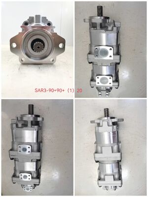 Pompe à engrenages hydraulique Komatsu Pompe SAR3-90+90+(1)20 Moteur hydraulique Alliage d'aluminium et de fonte Pompe à huile Pièces de rechange hydrauliques Source d'alimentation pour machines lourdes Certification