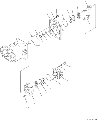 Pompe à engrenages de chargeur de la POMPE ASS'Y 705-34-25640 (SAR18) HM350 KOMATSU