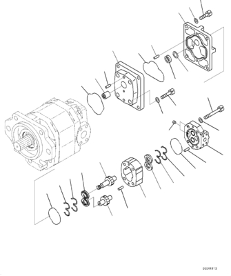 705-22-28310 la pompe à engrenages de KOMATSU troque le poids de HD465 HD605 : 4,592 kilogrammes