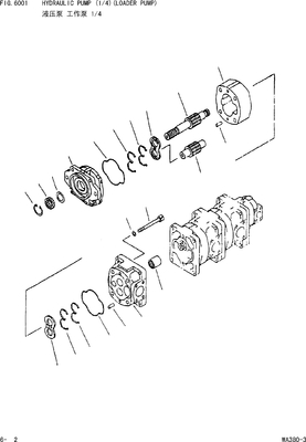 705-55-34190 chargeurs WA380 SAL80+36+50+22 de roue de pompe à engrenages de KOMATSU