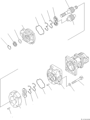 705-56-34630 pompe à engrenages de SAR80+80+6 KOMATSU HD465 HD605