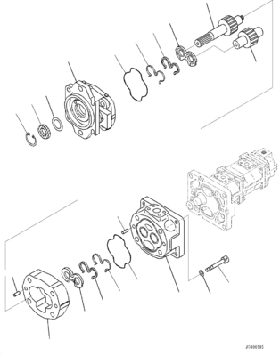 705-56-36051 705-18-03620 SB de la pompe hydraulique SAR90+32+ 18+12 WA320 avant WA320PZ